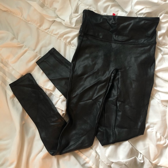 SPANX Faux Leather Leggings Sz Small - Picture 5 of 6